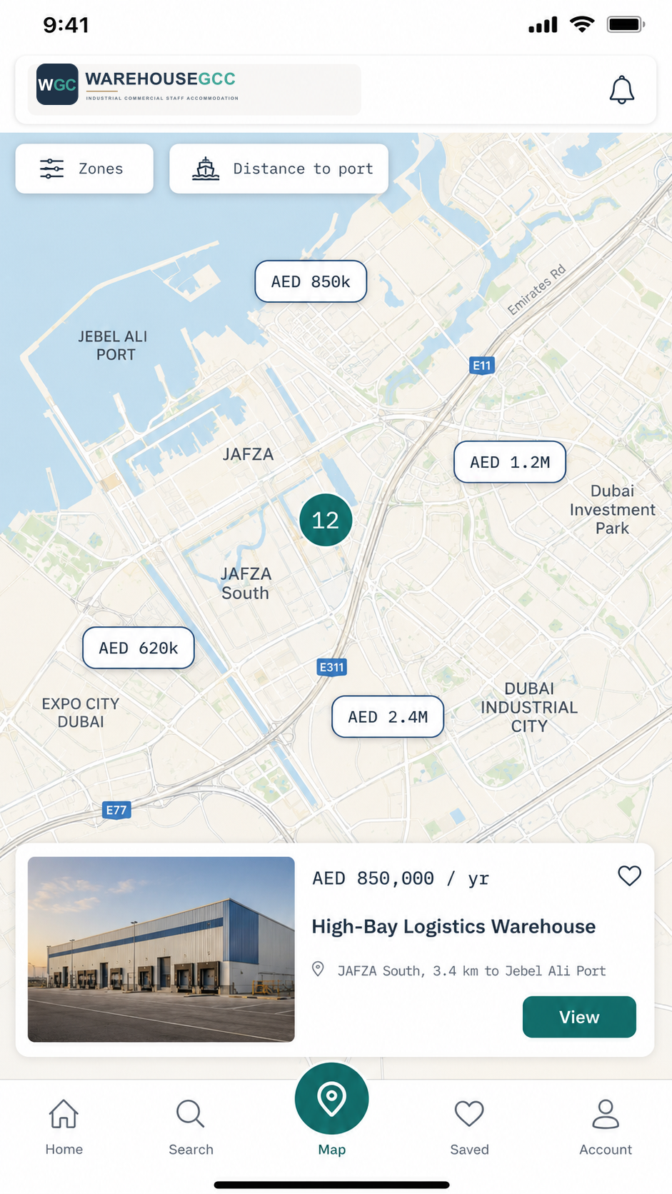 Map search on the mobile app